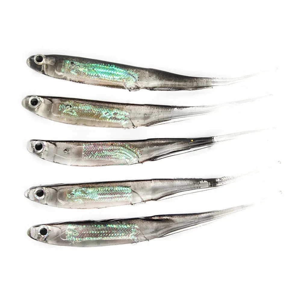 5Pcs Soft Bait Rainbow Minnows