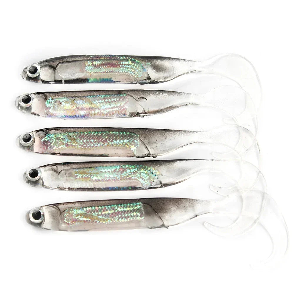 5Pcs Soft Bait Rainbow Minnows