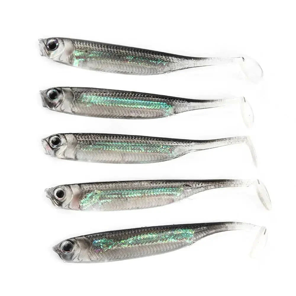 5Pcs Soft Bait Rainbow Minnows